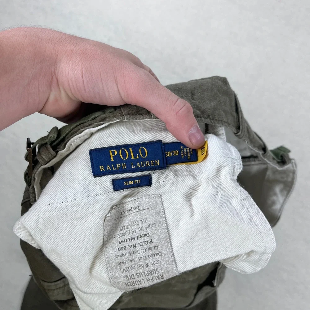 Polo Ralph Lauren Surplus Div Slim M65 Cargo Pants Olive Green Mens 30x30